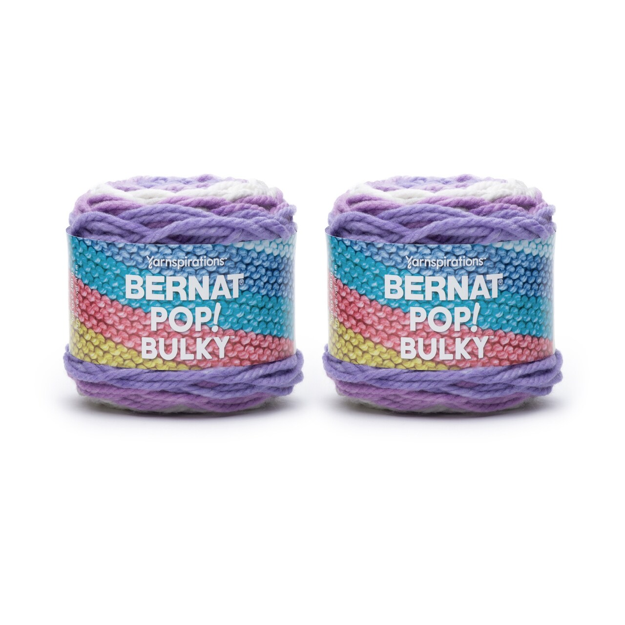 Bernat Pop Bulky Poppy Purple Yarn - 2 Pack of 280g/9.9oz - Acrylic - 6 Super Bulky - 147 Yards - Knitting/Crochet